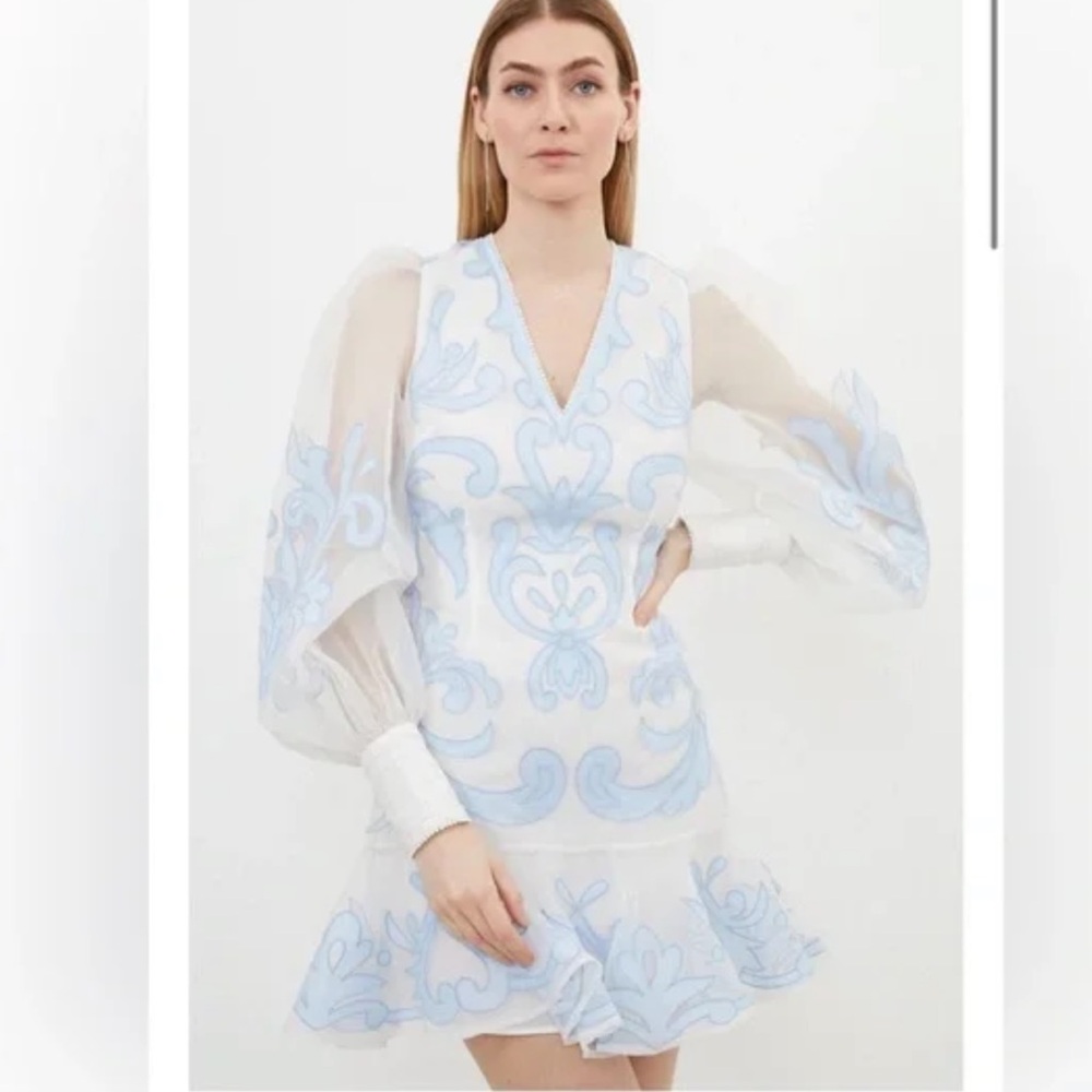Karen Millen Blue and White Dress